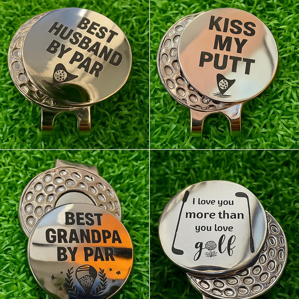 Golf ball marker gift, hat clip included