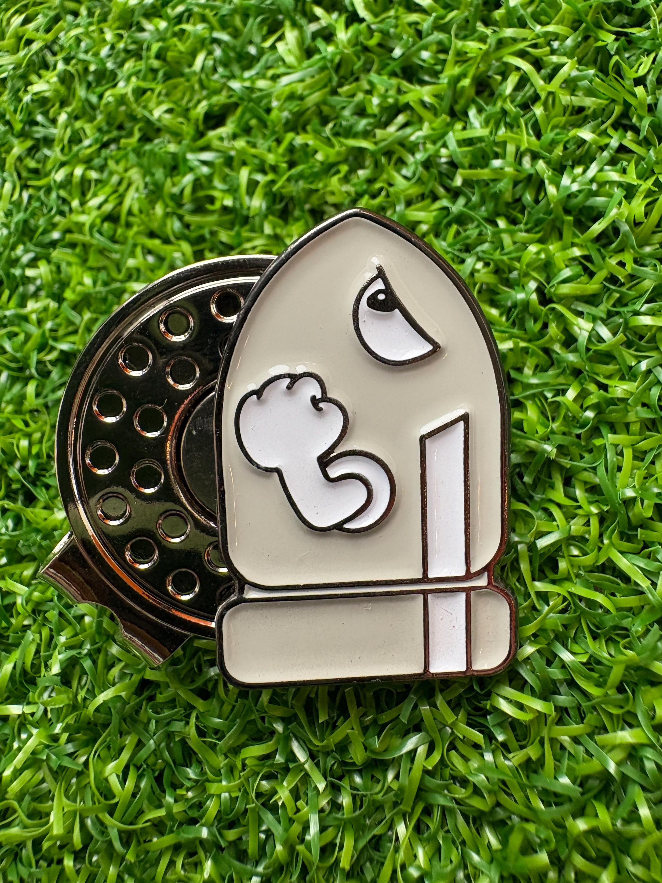 Cartoon-style golf ball marker
