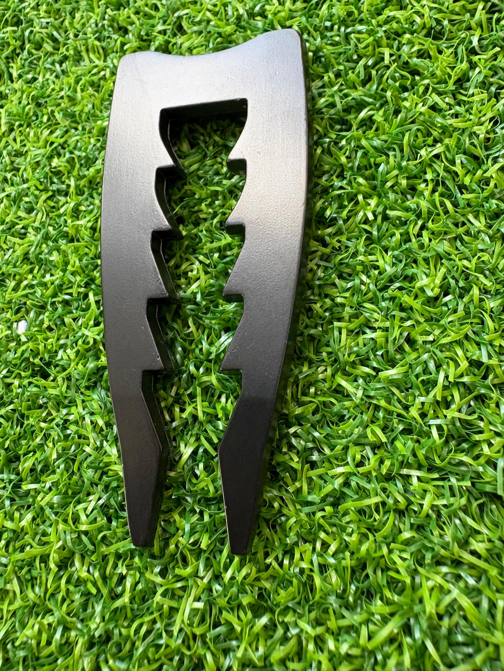 Golf divot require tool, pitch fork, with tee height measurement, 2-in-1 golf accessory