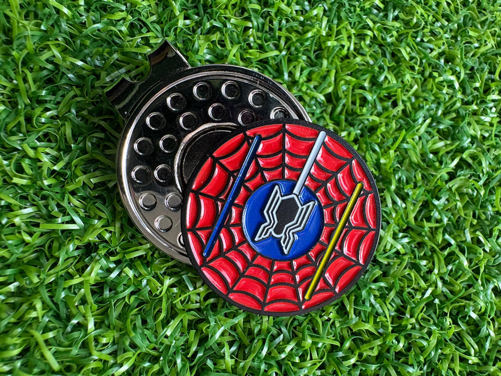 Spider style golf Ball Marker with Hat Clip