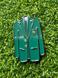 Green jacket style ball marker and magnetic hat clip