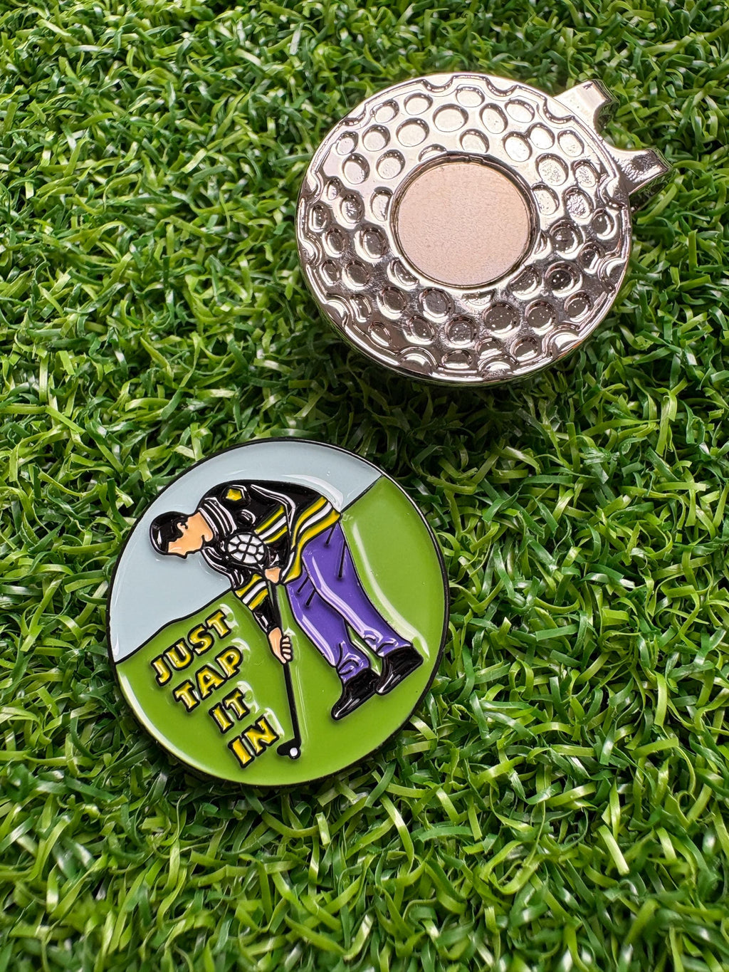 Funny golf ball marker with magnetic hat clip, 2 options