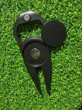 3-in-1 golf ball marker, bottle opener, and divot tool/pitchfork